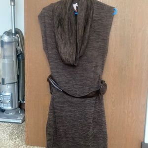 Brown sweater dress